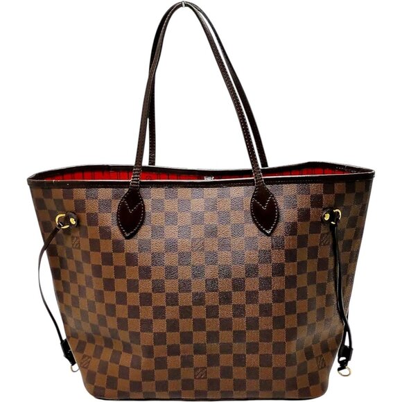 (S6) Authentic Louis Vuitton Tote Bag Neverfull MM Brown Damier Luxury Vintage D - Picture 1 of 13